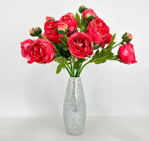 Product: 3PCS 2-Heads Red Peony Flowers,Artificial Beautiful Plants for Wedding Home Table Centerpieces Decoration Floral Arrangement (NO VASE) for Wedding/Home Decoration