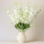 Product: Thiccywoov White Delphinium Artificial Flower 35.4'' Long Larkspur Stem White Fake Faux Silk Flowers Bulk for Tall Vase Floral Arrangements Home Centerpiece Table Wedding Decor(24 Pcs)