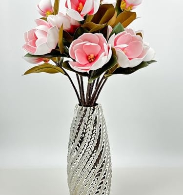 Product: 3PCS Pink 3 Heads Magnolia Stem,30" Realistic Artificial Flower for Wedding Table DIY Floral Arrangement Party Home Decor(NO VASE) for Wedding/Home Decoration