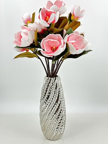 Product: 3PCS Pink 3 Heads Magnolia Stem,30" Realistic Artificial Flower for Wedding Table DIY Floral Arrangement Party Home Decor(NO VASE) for Wedding/Home Decoration