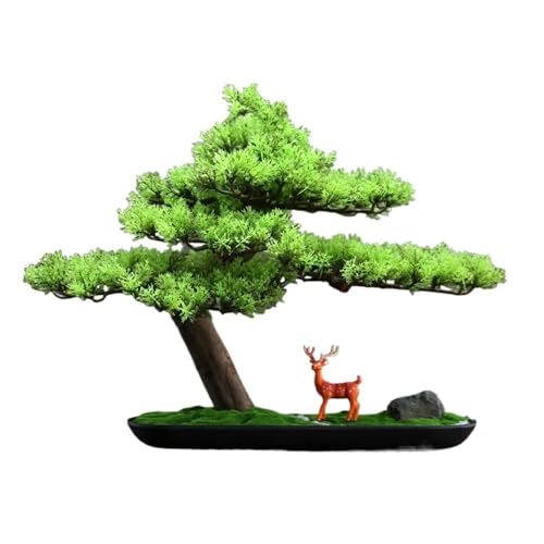 Product: MOOWI Artificial Bonsai Tree New Chinese Simulation Tree Office Decorative Ornaments Living Room Entrance Hotel Greenery Bonsai Light Luxury Artificial Trees Plants