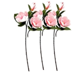 Product: 3PCS Pink 3 Heads Magnolia Stem,30" Realistic Artificial Flower for Wedding Table DIY Floral Arrangement Party Home Decor(NO VASE) for Wedding/Home Decoration
