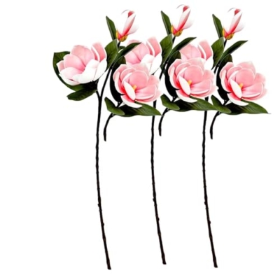 Product: 3PCS Pink 3 Heads Magnolia Stem,30" Realistic Artificial Flower for Wedding Table DIY Floral Arrangement Party Home Decor(NO VASE) for Wedding/Home Decoration