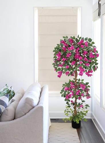 Product: Briful 4.92FT Artificial Bougainvillea Tree in Pot – Faux Silk Bougainvillea Floral Tree Decorative Pink Fake Trees for Home Office Living Room Indoor Outdoor Décor