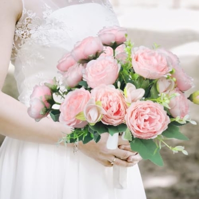 Product: ZGTS 3 Bunches Peony Artificial Flowers Silk Peonies Bouquets Pink Flowers for table Centerpieces Floral Arrangement Faux Flowers for Home Kitchen Garden Party Wedding Decoration