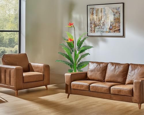 Product: Pair AMERIQUE 5 Feet Artificial Plant Bird of Paradise Trees with Two Flower Sprays Potted in Nursery Pot