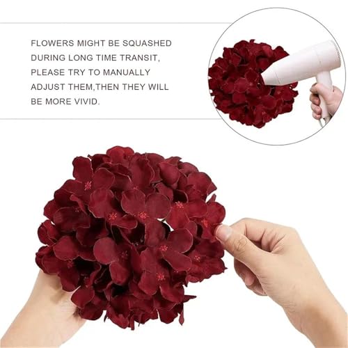 Product: Gfsdjalkj 25PCS Hydrangea Artificial Flowers,Silk Hydrangea Heads Flowers for DIY Wedding Centerpiece Home Party Decoration(Wine)