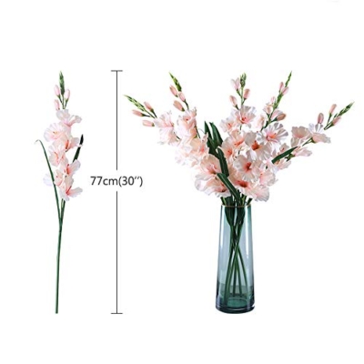 Product: Artificial Fake Flowers Plants-5pcs 30'' Orchids Artificial Flowers Single Stem Gladiolus Fake Flowers(Purple)