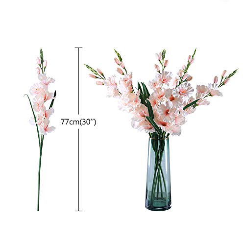 Product: Artificial Fake Flowers Plants-5pcs 30'' Orchids Artificial Flowers Single Stem Gladiolus Fake Flowers(Purple)