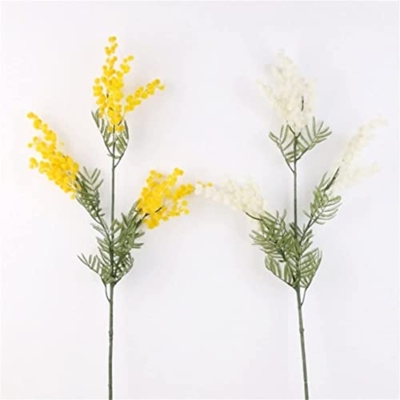 Silky Flower Store Decorative Artificial Acacia Yellow Mimosa Silk Flowers, Faux UV Resistant Floral Arrangement, 3PCS 32.5cm 13 13 Product: KG7HQRP Decorative Artificial Flowers Artificial Acacia Yellow Mimosa Plush Cherry Fake Silk Flower for DIY Wedding Birthday Party Decors 3PCS (Color : Style 1) (Style 2)