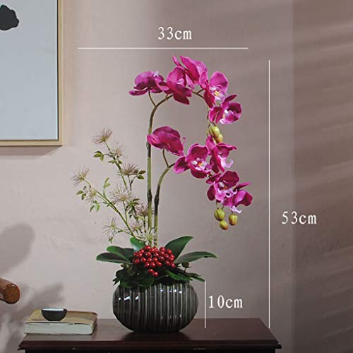 Product: QSYJCCXDL Artificial Flower with Ceramic Pot Set Artificial 2 Heads Phalaenopsis Faux Orchid for Home/Bedroom/Parlor/Dining Room Decor, 21" H Table Centerpiece Office Wedding Party Decoration