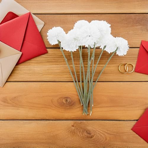 Product: LOGOFUN 30PCS Artificial Ball Flowers Bouquet Fake Floral Stems for Home Office Wedding Banquet Party Decoration - White
