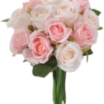 Product: Artificial Rose Flowers Bouquet 12 Heads – Silk Fake Flowers for Wedding Party Home Table Centerpiece Décor