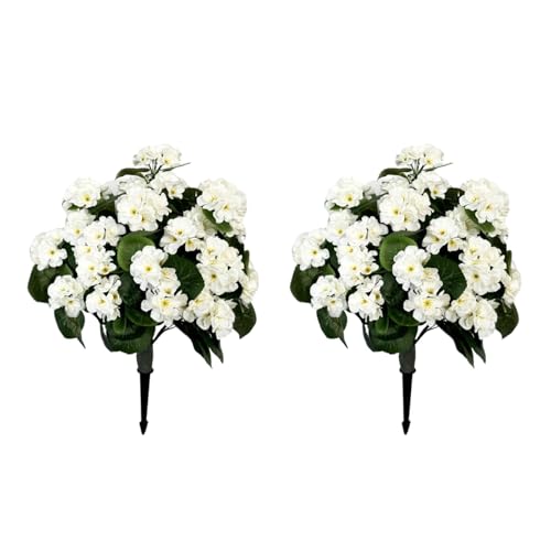Product: Artificial Lavender Begonia Ball Trees 2 Set of 23'' UV Resistant Fake Evergreen Shrubs Bushes Plants with Ground Spike Fake Plants for Outdoor Indoor Front Porch Garden