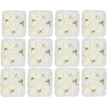Product: Flower Wall Panels 12Pcs Artificial Flower Wall Panel 3D Floral Backdrop Decor Faux for Party, Home