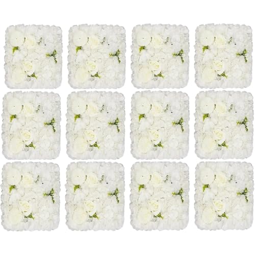 Flower Wall Panels 12Pcs Artificial Flower Wall Panel 3D Floral Backdrop Decor Faux for Party, Home - Artificial Flower Arrangements Product: Flower Wall Panels 12Pcs Artificial Flower Wall Panel 3D Floral Backdrop Decor Faux for Party, Home