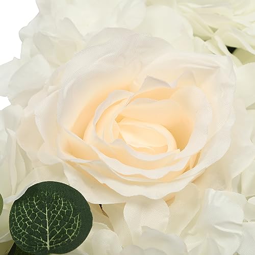 Product: JLYNOWPT 12 Pcs Flowers Wall Backdrop, White Purple Artificial Flower Wall Background 15x15 in 3D Silk Dahlia, Champagne Rose, Chrysanthemum Floral Panel for Wedding Celebrations, Festive Party