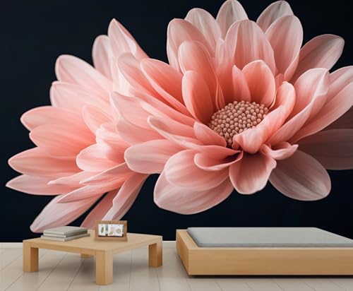 Product: Pink Floral Large Mural - 110" x 79" Mural, Pink Dahlia Wall Murals for Living Room Bedroom, Modern Flower Art Wallpaper, Dahlia Murals (Not Peel and Stick)