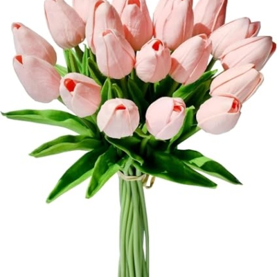 Product: Beautiful Flower Soft Tulips, 20Pcs Artificial Flowers, Suitable for Table Center, Wedding Party, Home Floral Decoration（No Vase） Used for Home Decoration, Weddings