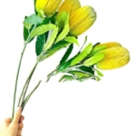Product: 5 Stems Banksia Protea Stem, Artificial Long Stem Flower for Table Centerpieces Wedding Party Home Decoration Indoor(NO VASE)
