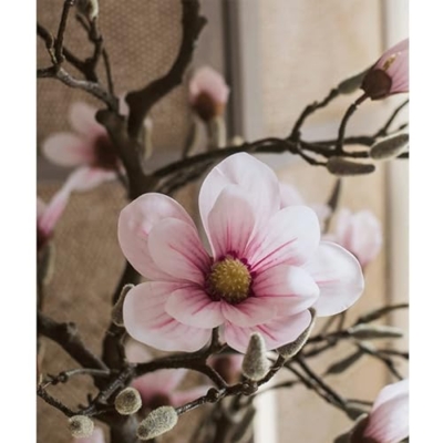 Product: Artificial Bonsai Pink Magnolia Tree, 33-Inch Faux Plant for Indoor and Outdoor Decoration, Rubber PEVA Material, Low-Maintenance Home Office Décor