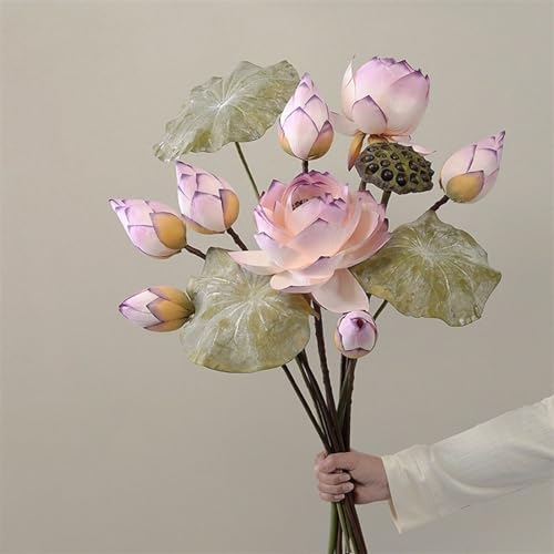 Product: Floral Installations Artificial Silk Flower Arrangement Zen Lotus Simulation Flower Arrangement High-Grade Coffee Table Decoration Party Decoration