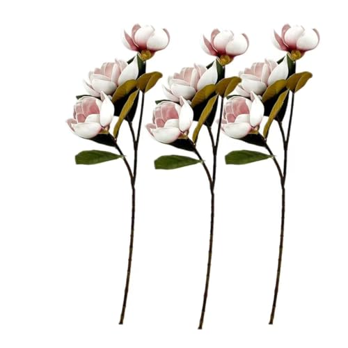 3PCS Mauve 3 Heads Magnolia Stem,30" Realistic Artificial Flower for Wedding Table DIY Floral Arrangement Party Home Decor(NO VASE) for Wedding/Home Decoration - Artificial Flower Arrangements Product: 3PCS Mauve 3 Heads Magnolia Stem,30" Realistic Artificial Flower for Wedding Table DIY Floral Arrangement Party Home Decor(NO VASE) for Wedding/Home Decoration