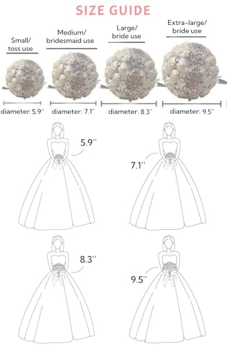 Product: Gkvszy Purple Bridal Wedding Bouquet with Rhinestone Brooch Pearl Bouquet for Bride Bridesmaid Quinceanera Satin Rose Flower Bouquet Wedding Purple and Lilac and Ivory 9.5in