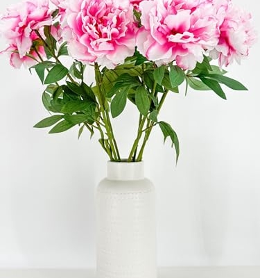 Product: 3PCS Pink/White Ombré Peony Stem,Pink Artificial Flowers, Fake Peony Bouquet for Table Centerpieces Wedding Party Home Decoration Indoor(NO VASE) for Wedding/Home Decoration