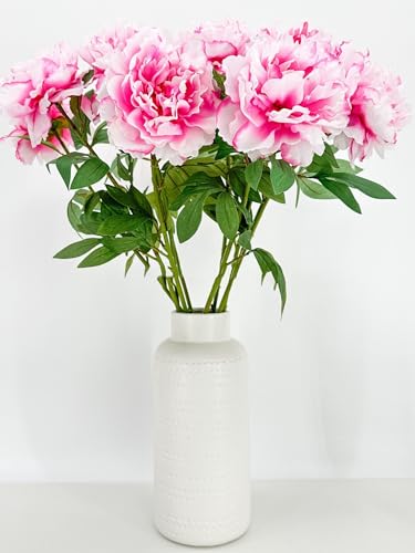 Product: 3PCS Pink/White Ombré Peony Stem,Pink Artificial Flowers, Fake Peony Bouquet for Table Centerpieces Wedding Party Home Decoration Indoor(NO VASE) for Wedding/Home Decoration