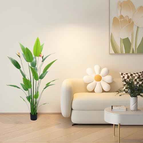 Product: Uneeruiqy Bird of Paradise Artificial Plant, 5.2ft Tall Artificial Tree with 2 Flowers and 23 Detachable Leaves, Silk Floor Plant for Home Decor in Living Room, Office, and Bedroom