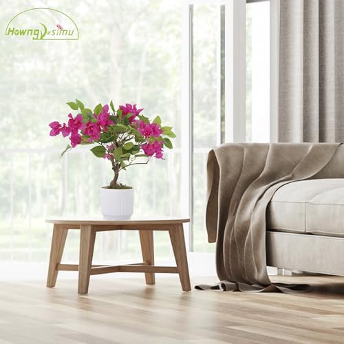 Product: 2 Pack Artificial Bougainvillea Tree, 24" Faux Silk Floral Tree Bougainvillea Plant with Flowers in Plastic Pot for Home Office Garden Indoor Outdoor Decor,White Pot