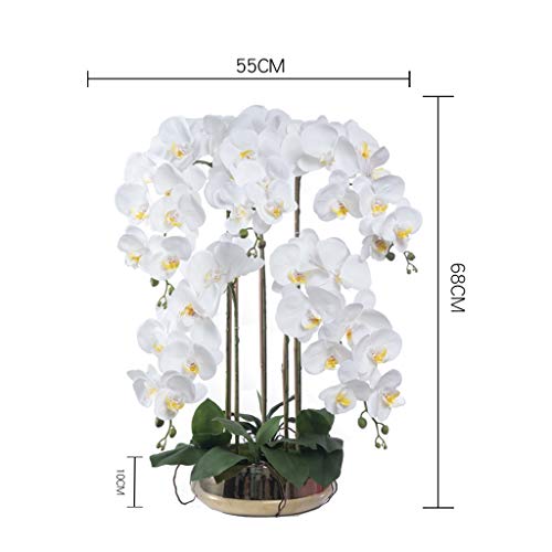 Product: JZZJSBX Artificial Orchid Flowers with Vase Set, 5 Heads White Phalaenopsis Artificial Faked Flowers Plant Orchid for Home Decor, 26.8" H Table Centerpiece Office Wedding Party Decoration