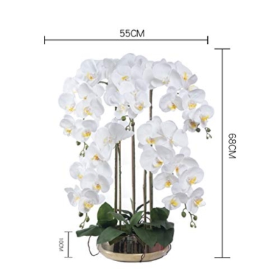 Product: QSYJCCXDL Artificial Orchid Flowers with Vase Set, 5 Heads White Phalaenopsis Artificial Faked Flowers Plant Orchid for Home Decor, 26.8" H Table Centerpiece Office Wedding Party Decoration