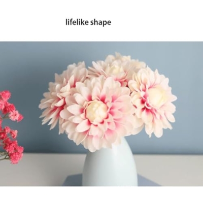 Product: SHUawan Artificial Plum Blossom Flowers with Ceramic Vase – Lifelike Silk Bouquet Faux Plants for Home Table Party Décor
