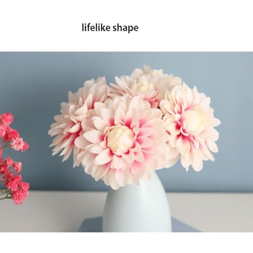 Product: SHUawan Artificial Plum Blossom Flowers with Ceramic Vase – Lifelike Silk Bouquet Faux Plants for Home Table Party Décor