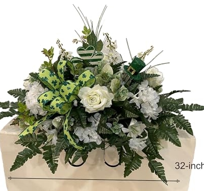 Product: Jucgghk Vivid and Realistic Floral Art Spring Cemetery Flowers,Headstone Flower,Easter Cemetery SaddleFlower for Cemetery,Grave Site Flower