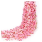 Product: WHYLE Furniture Decoration 180cm Artificial Silk Flowers Vines Backdrop Wall Decor Fake Flowers Home Party Wedding Decoration Hanging Flower Sakura Garland Artificial Flower(180CM-DK Pink)