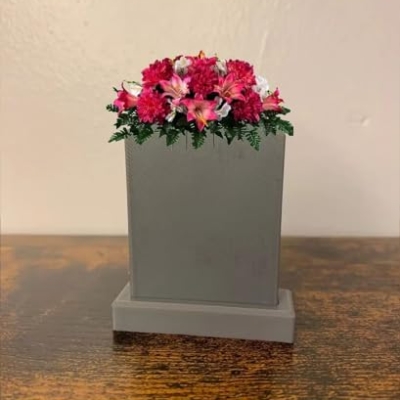 Product: Jucgghk Vivid and Realistic Floral Art Pink Easter Lily and Dahlia Mix Cemetery Saddle, Easter Saddle for Cemetery Headstone