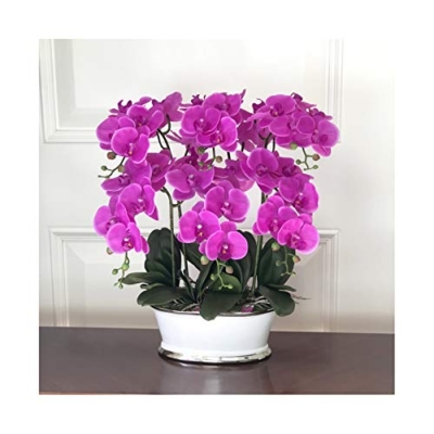 Product: Faux Purple Phalaenopsis Orchid, Butterfly Orchids with Ceramic Flower Pot, Beautiful Artificial Flowers Bonsai for Decorating Home/Office/Meeting Room/Parlor Table Centerpiece Office Wedding Party De