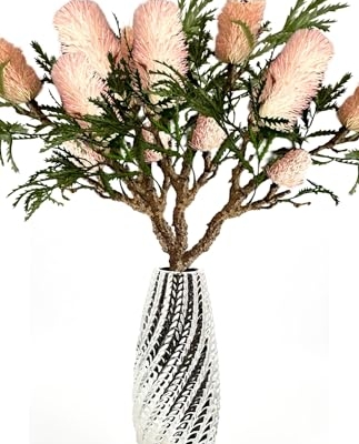 Product: 35" Tall Banksia Flower Branch,Artificial Pink Flower for Centerpieces | DIY Floral | Wedding/Home Decoration | Gifts(NO VASE) for Wedding/Home Decoration(Light red)