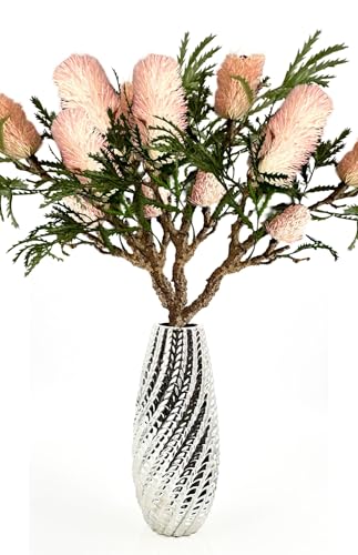Product: 35" Tall Banksia Flower Branch,Artificial Pink Flower for Centerpieces | DIY Floral | Wedding/Home Decoration | Gifts(NO VASE) for Wedding/Home Decoration(Light red)