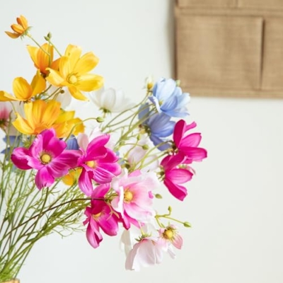 Product: Anna & Alyssa 10 Pcs Artificial Cosmos Silk Flowers - Wedding Bouquets, Table Centerpieces & Party Decorations for Home, Kitchen, Office (Mixed Color)