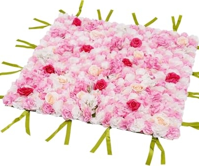 Silky Flower Store Floral Silk Wall Panels Hydrangea Flower Wall Decor Indoor Outdoor, White Pink Gold Faux Roses 32.5cm 11 11 Product: Cncestore Wall Decor Silk Fabric Floral Wall Panels Hydrangea Flower Wall Backdrop Indoor Outdoor Decor