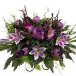 Product: Jucgghk Vivid and Realistic Floral Art Purple Spring Cemetery Flowers，Grave Site Flower，Headstone Flower，Flower for Cemetery
