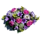Product: Jucgghk Vivid and Realistic Floral Art 36" Beautiful Purple Cemetery SaddleMemorial Day Saddle, Headstone Flowers Saddle for Outdoor Grave Tombstone Decorations