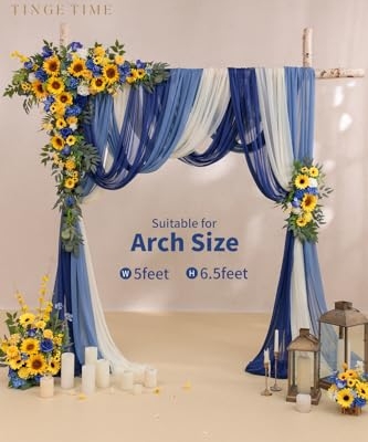 Silky Flower Store Artificial Wedding Arch Flowers Kit, Hanging Silk Floral Backdrop, Ceremony Decor, Pack of 5, 32.5cm 11 11 Product: TINGE TIME Artificial Arch Flowers Kit Pack of 5, Wedding Decorations for Reception with Hanging Flowers, Wedding Arch Silk Floral Arrangements Ceremony Backdrop Bridal Shower Outdoor Party Decor