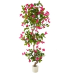 Product: Warmplants 6ft Artificial Bougainvillea Tree, Fake Bougainvillea Pink Flower Silk Plant in White Planter, Faux Blooming Topiary Tree for Indoor Outdoor Home Office Wedding Décor