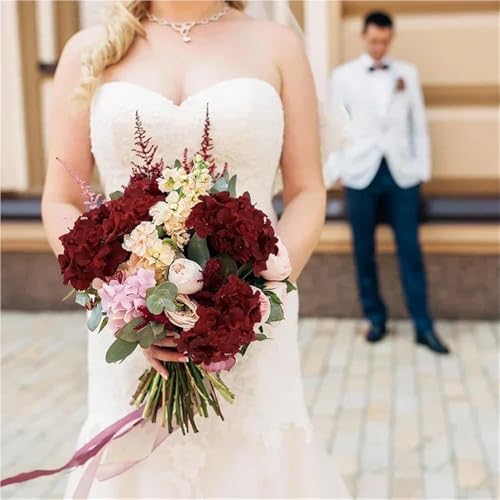 Product: Gfsdjalkj 25PCS Hydrangea Artificial Flowers,Silk Hydrangea Heads Flowers for DIY Wedding Centerpiece Home Party Decoration(Wine)