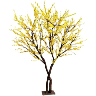 Product: Simulation of Winter Jasmine Tree, Small Yellow Flower Yellow Plant Fake Tree Large Indoor Living Room Floor Floral Art Happiness Tree Decoration 1M